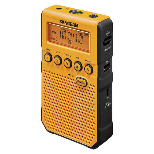 SANGEAN SNGDT800YL AM/FM/NOAA Weather Alert Pocket Radio (Yellow)