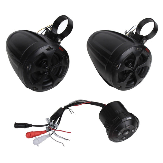Pyle PLUTV46BTA 4" Off-Road/Marine Bluetooth Speakers w/Wireless Control Unit