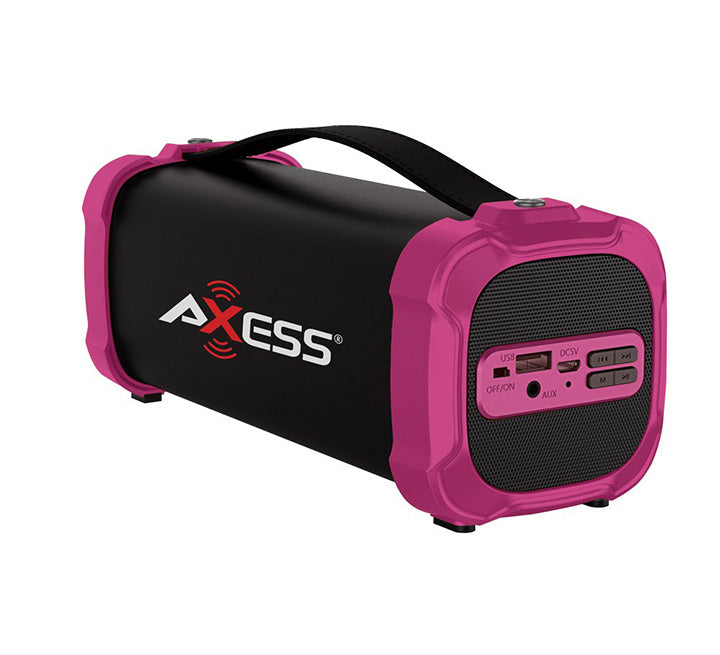 AXESS SPBT1073PK Outdoor Bluetooth Speaker 3.5 AUX Recharge Batt Subwoofer Pink