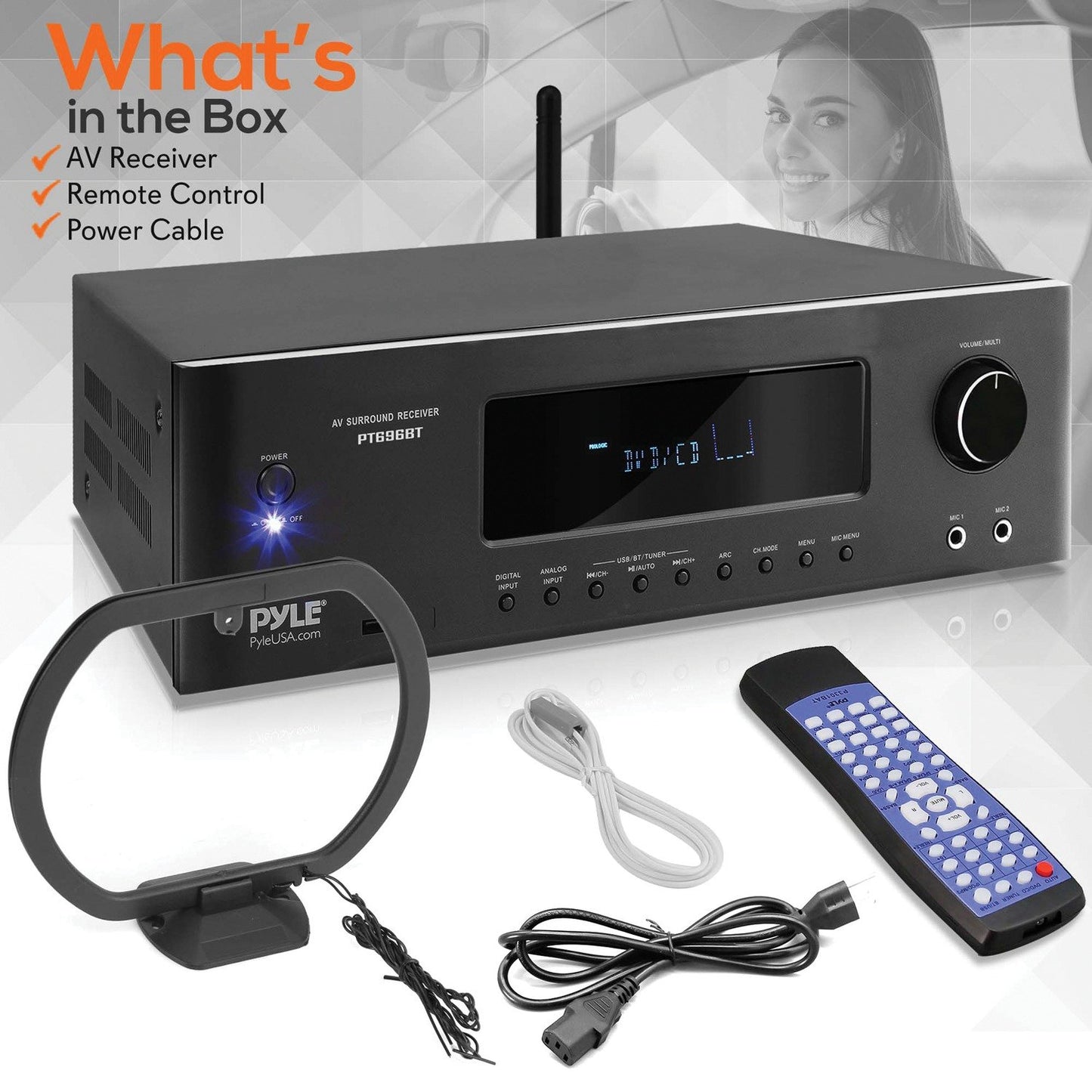 Pyle PT696BT 5.2-Channel 1,000W Bluetooth Home Theater Receiver