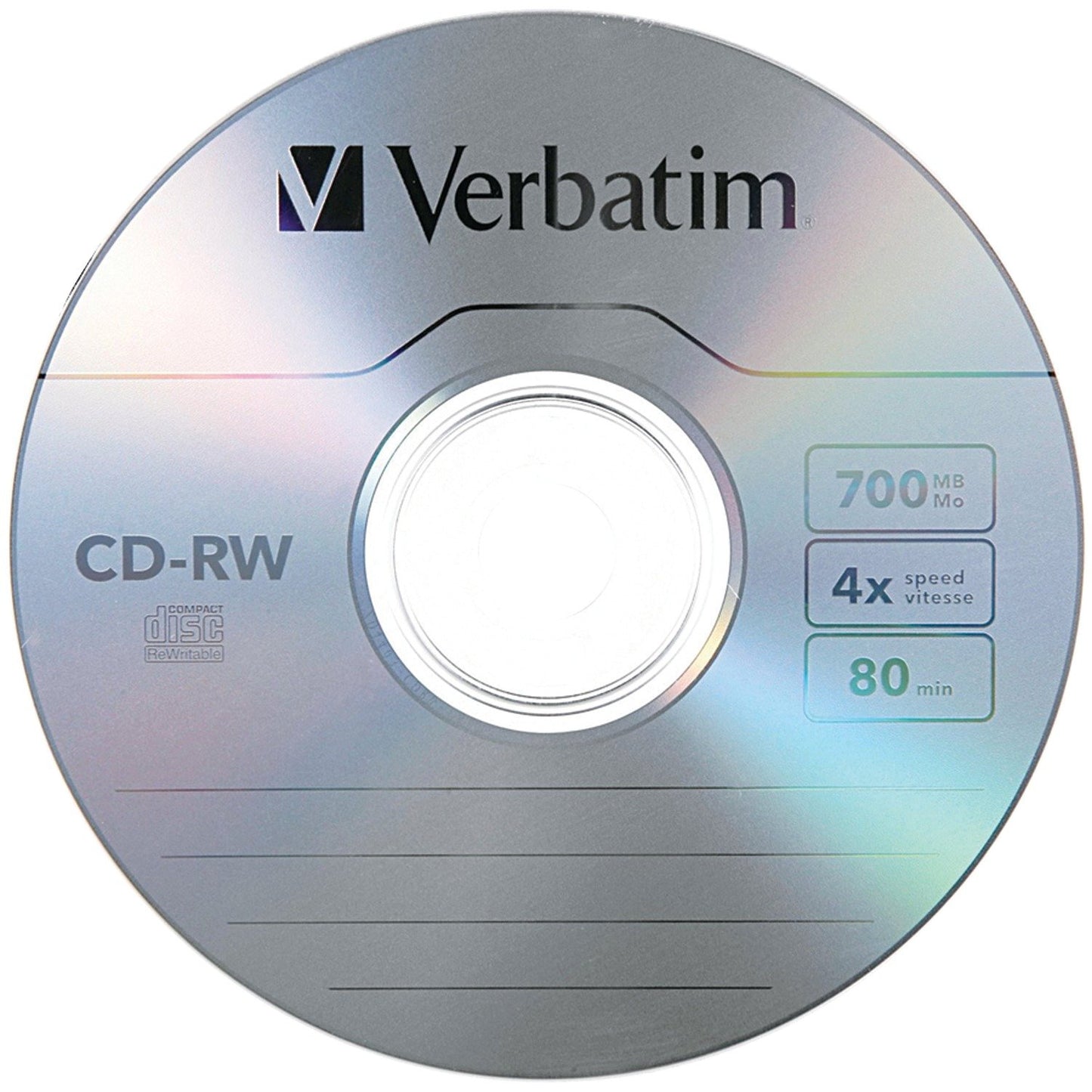 Verbatim 95169 700MB CD-RWs with Branded Surface, 25-ct Spindle