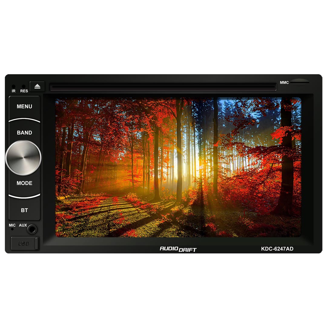 AudioDrift KDC6247AD 6.2" D.DIN DVD Fixed Face Touchscreen Receiver w/Bluetooth