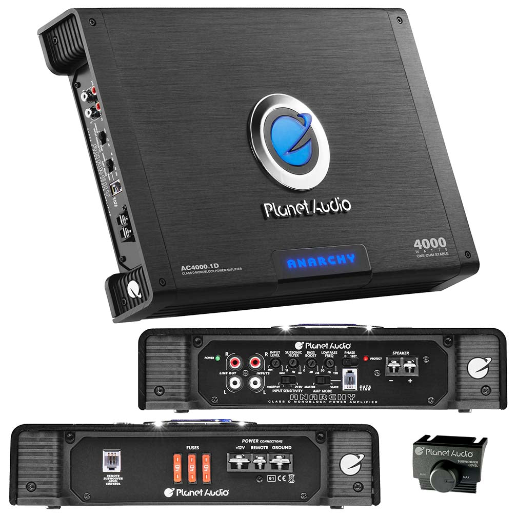 Planet Audio AC4000.1D Class D Car Amplifier - 4000 Watts, 1 Ohm