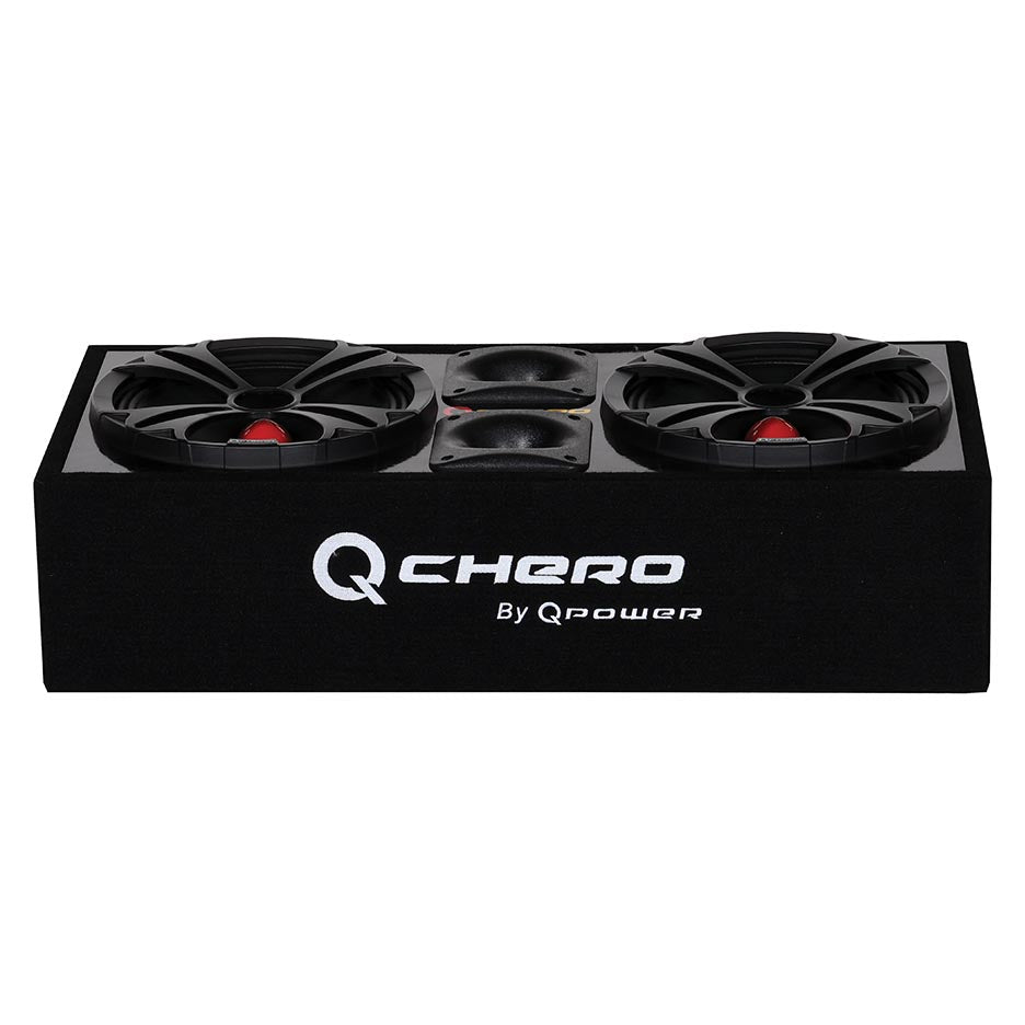 Q Power QCHERO10BLACK Loaded Chuchero (2) 10" speakers & (2) SuperZTweeters