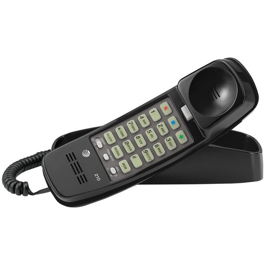 AT&T ML210B Corded Trimline Phone with Lighted Keypad (Black)