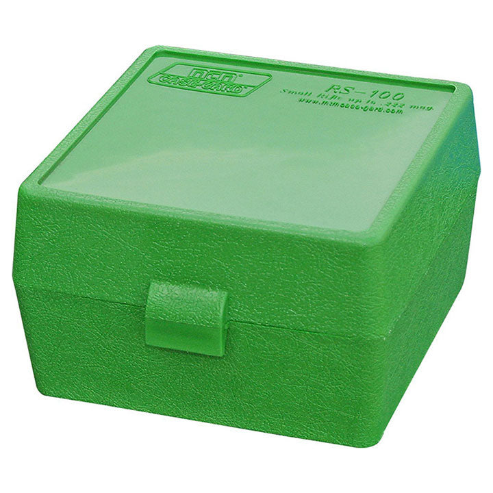 MTM RM10010 Ammo Box 100 Rounds  22-250/308/410ga. (Green)