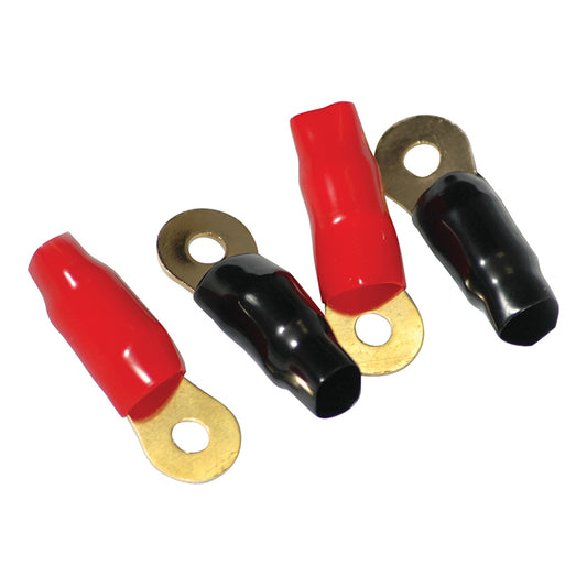 American Bass ABRT10 1/0 AWG Ring Terminals 4 Pairs per pkg red & black