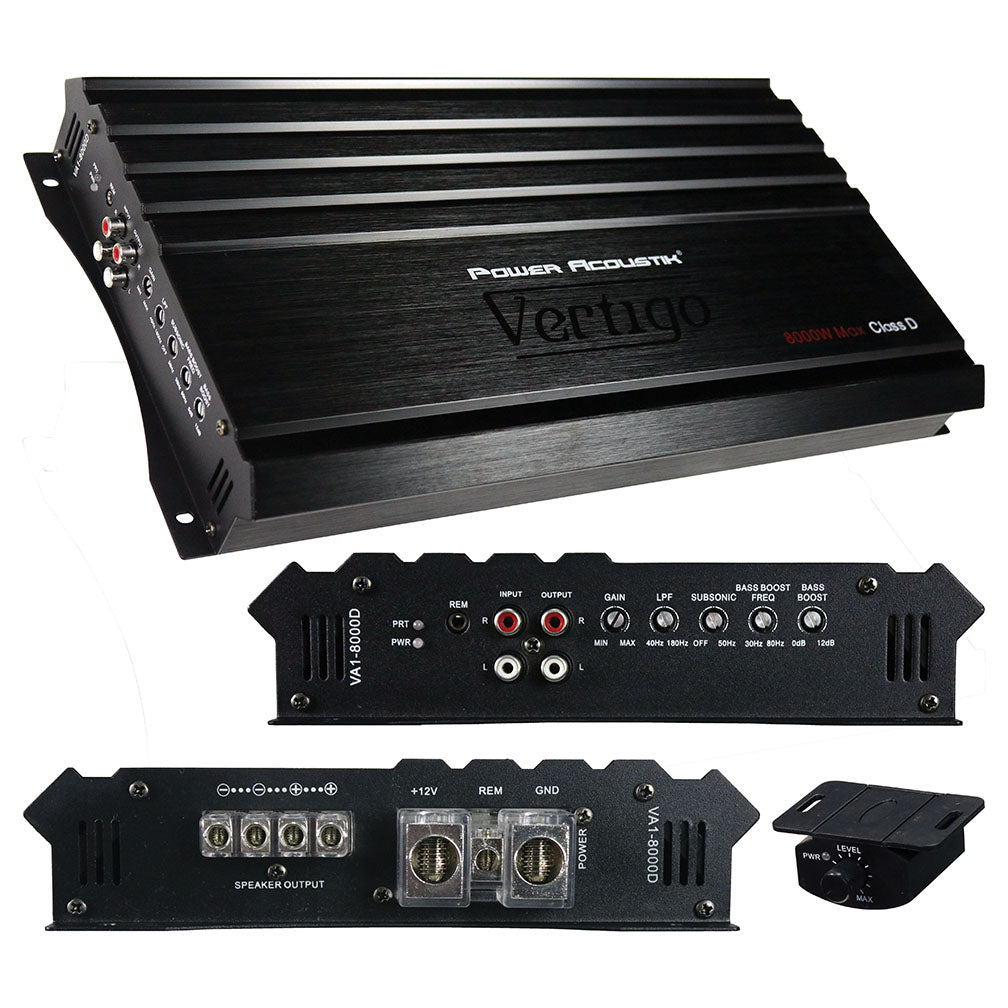 Power Acoustik VA18000D Vertigo Series Monoblock Amplifier 8000W Max