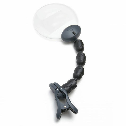 Carson AM20 4.3 Inch Hands Free Magnifier 2x LED Lighted Clip-On Base Stand