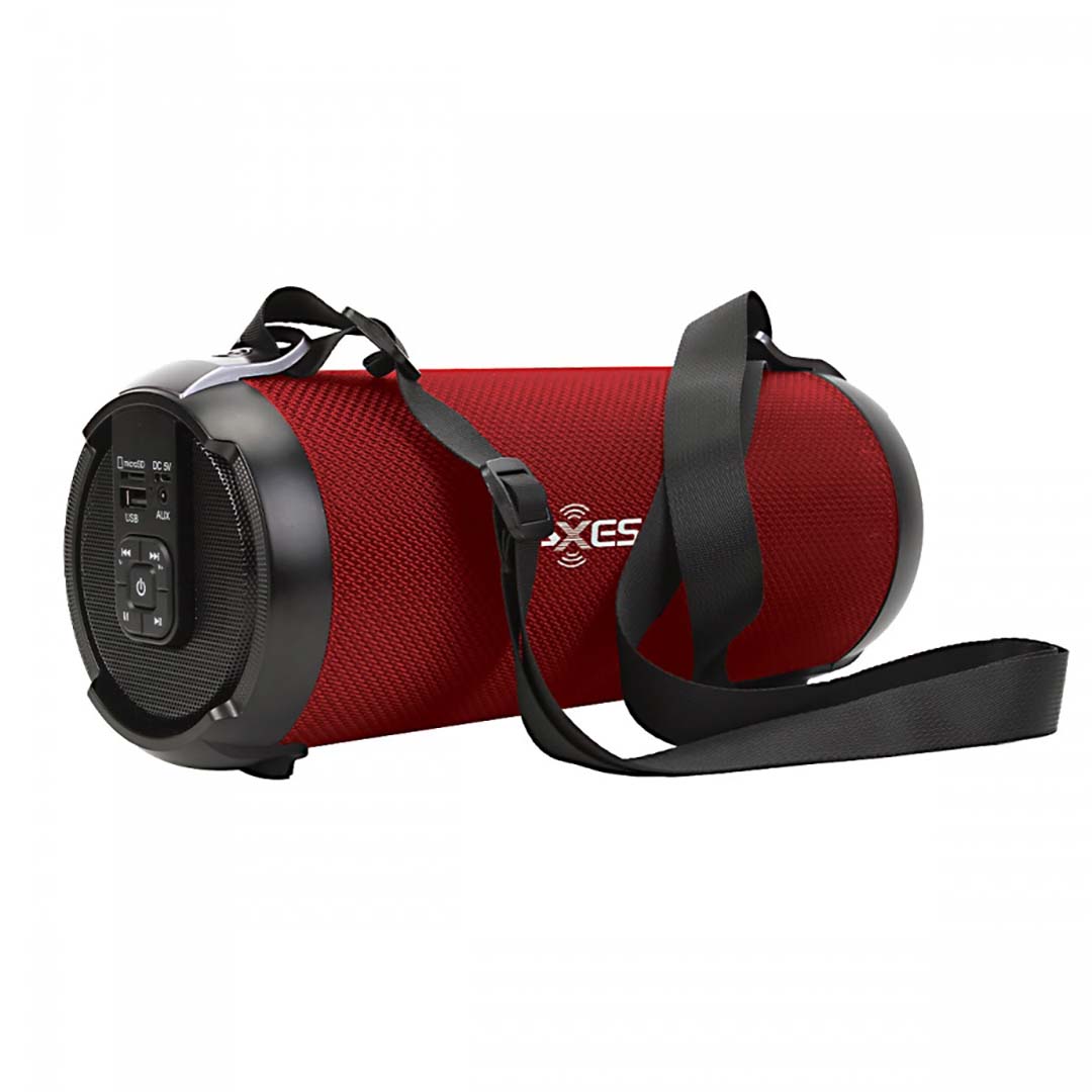 Axess SPBT1053RED 3" Bluetooth Portable Speaker w/LEDs & SD/USB Inputs Red