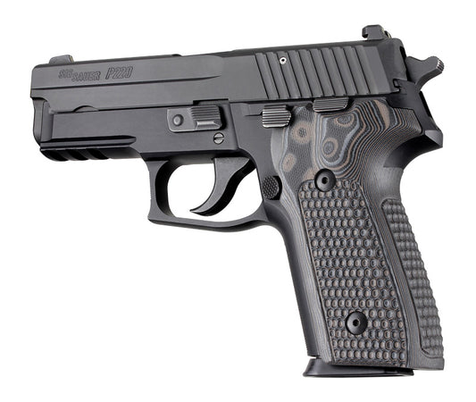 Hogue 28137BLKGRY Sig Sauer P228 P229 Da/Sa - Piranha - G10 Gmascus Black-Grey