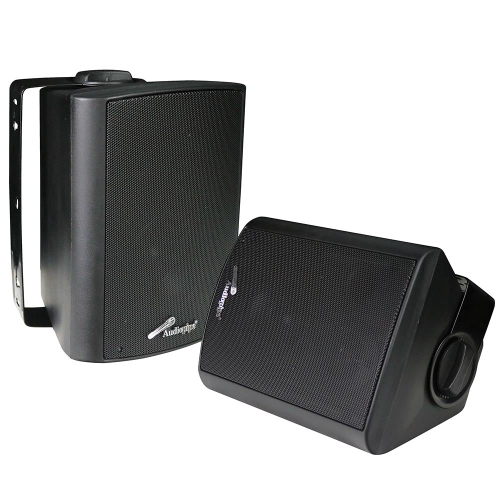 Audiopipe ODP423BK 4" Indoor/Outdoor Weatherproof Loudspeakers-Black-Pair