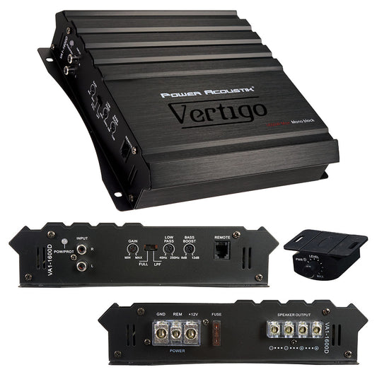 Power Acoustik VA11600D Vertigo Series Monoblock Amplifier 1600W Max