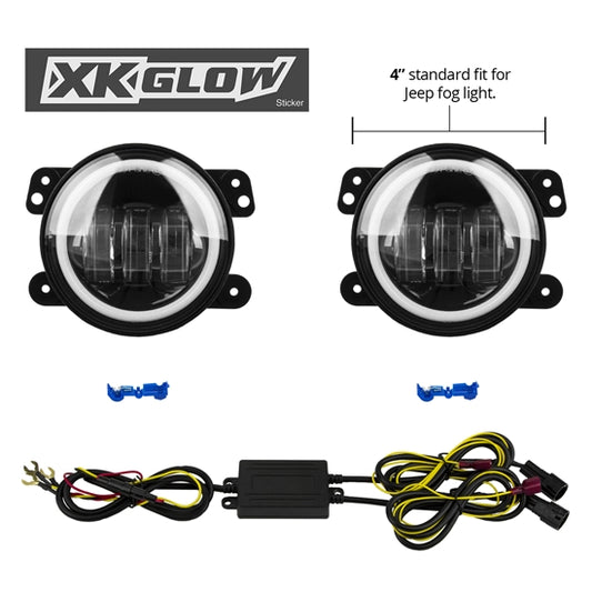 XKGlow XK042006 4 LED Fog Light Kit w/Switchback DRL Turn Signal  Pair