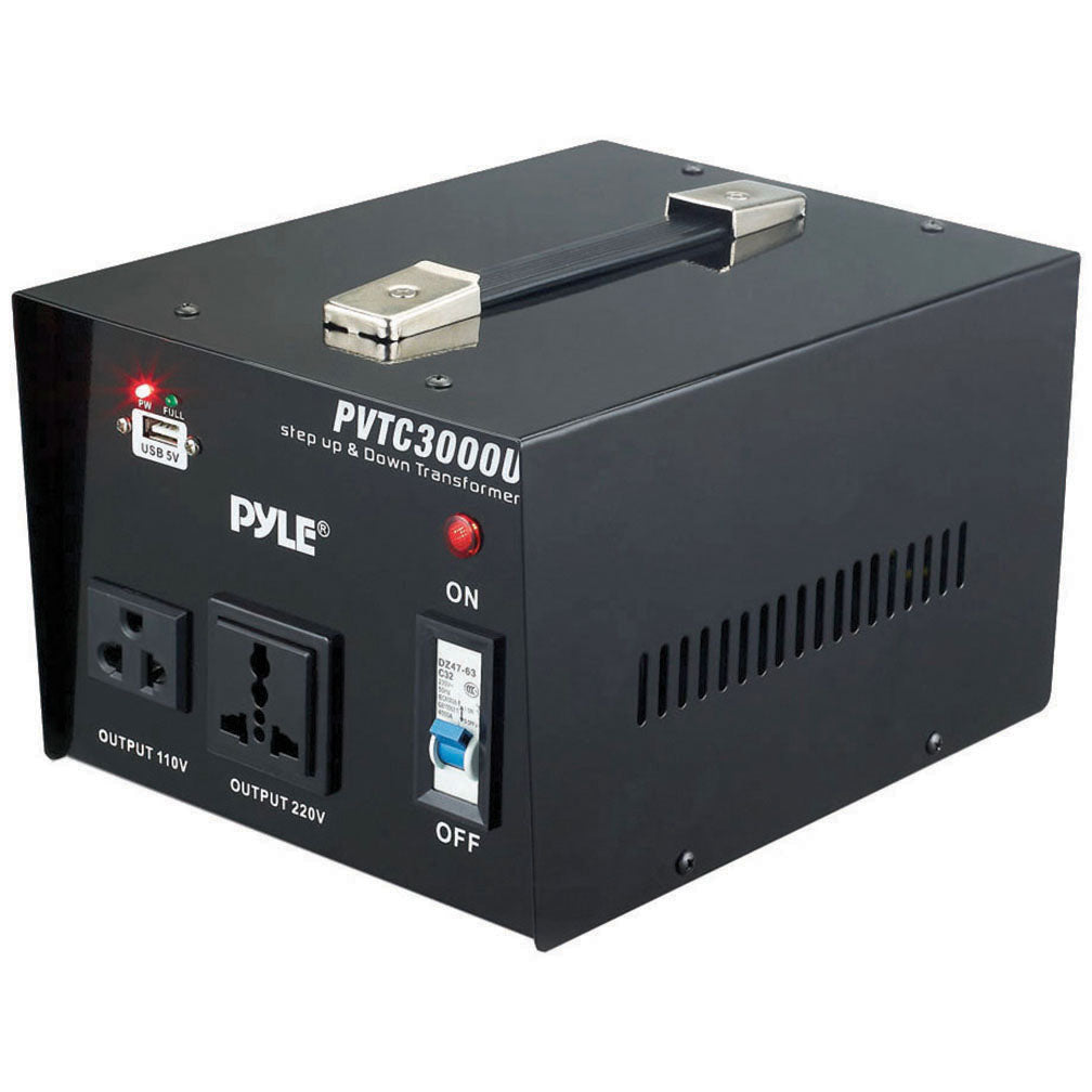 Pyle PVTC3000U 3000 Watt Step Up and Step Down Voltage Converter Transformer - AC 110/220 V