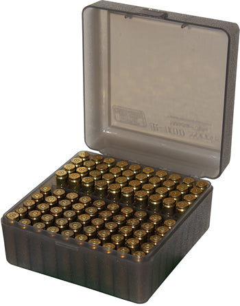 MTM RS10041 Ammo Box 100 Rounds  223/6x47mm (Clear Smoke)