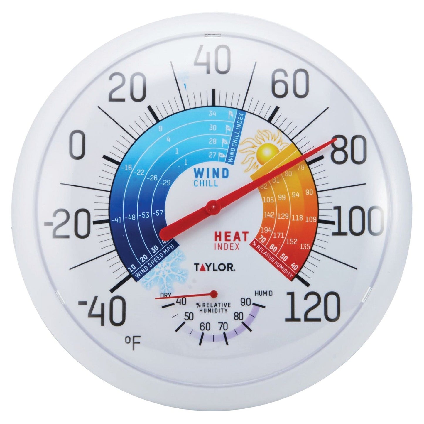 Taylor Precision Prod. 6751 13.25" Chill/Heat Index Thermometer & Hygrometer