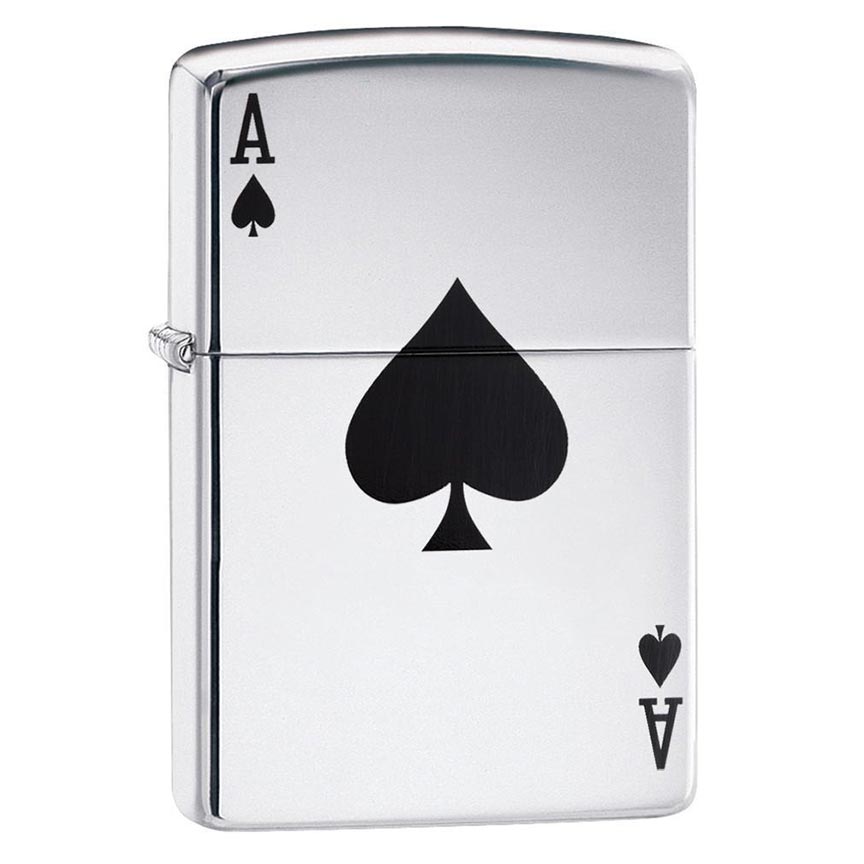 Zippo 24011 Windproof Lighter Simple Spade Design, High Polish Chrome