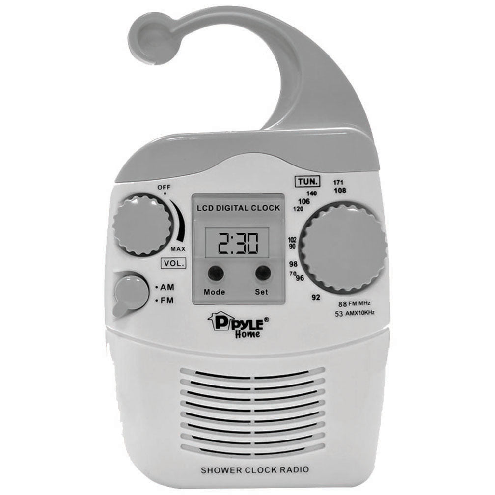 Pyle PSR6 Hanging Waterproof AM/FM Shower Clock Radio