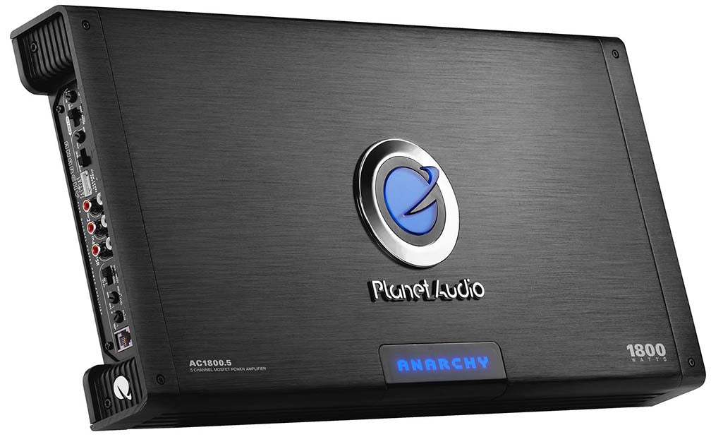 Planet Audio AC1800.5 ANARCHY 1800-Watt Full Range Class A/B 2 to 8 Ohm Stable 5 Channel Amplifier with Remote Subwoofer Level Control