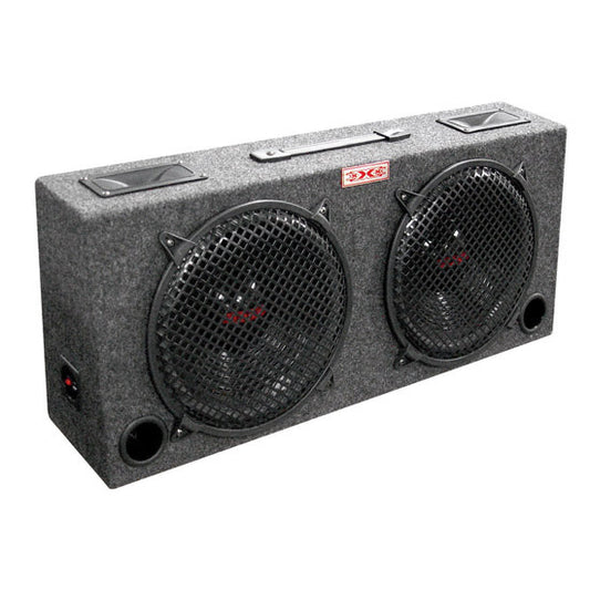 XXX KIC100 Woofer Box Dual 10" 2-Way Loaded Angle Style; 300Watts