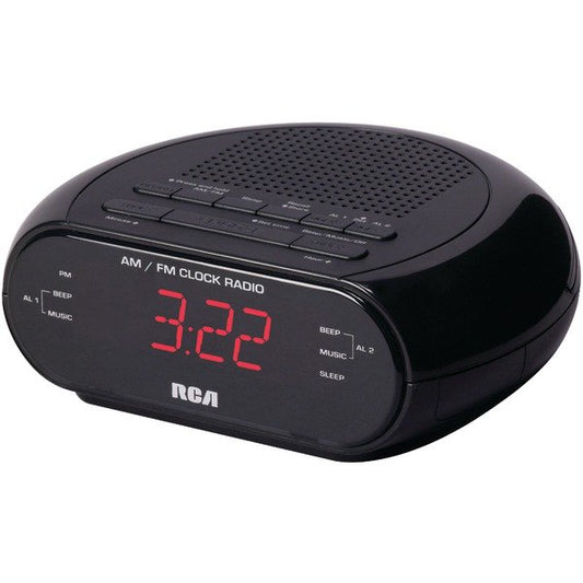RCA RC205A Alarm Clock Radio W/Red LED (Black)