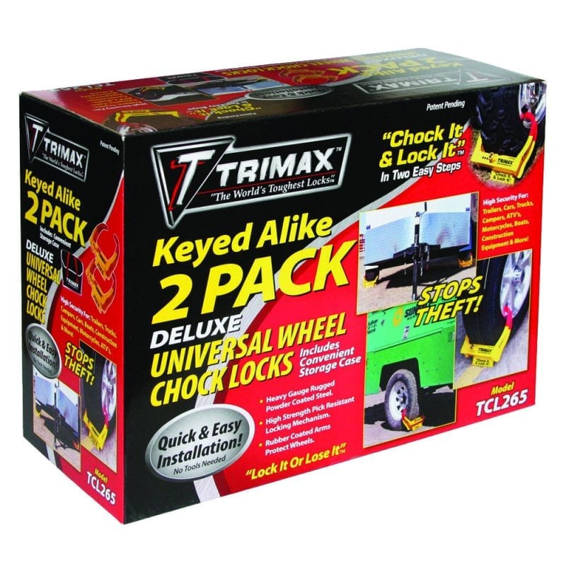 Trimax TCL265 Wheel Chock Lock 2-Pack fits 12  15 Wheels