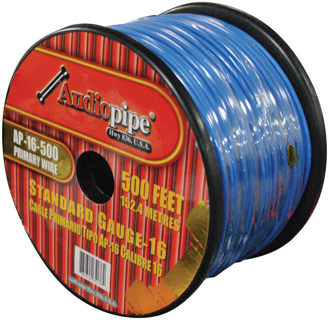 Audiopipe AP16500BL 16 Gauge 500Ft Primary Wire Blue