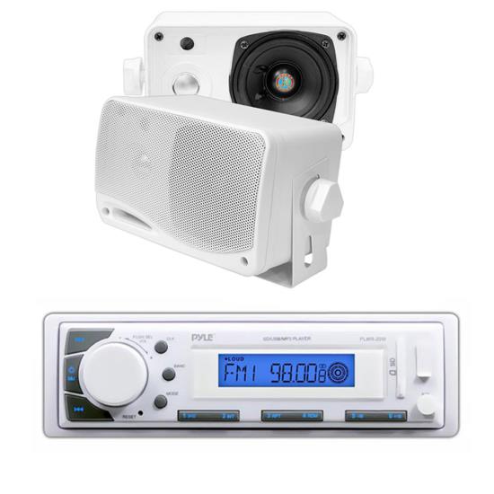 Pyle In-Dash Marine AM/FM USB/SD Stereo MP3 & 2 x 3.5" 200W Speakers