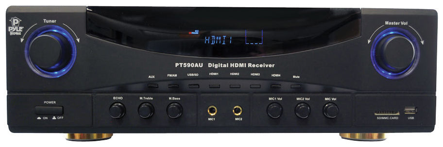 Pyle PT590AU 350 Watt 5.1 Channel Amplifier Receiver Digital Stereo System w/ 4K Ultra HD &amp; 3D Pass-Through