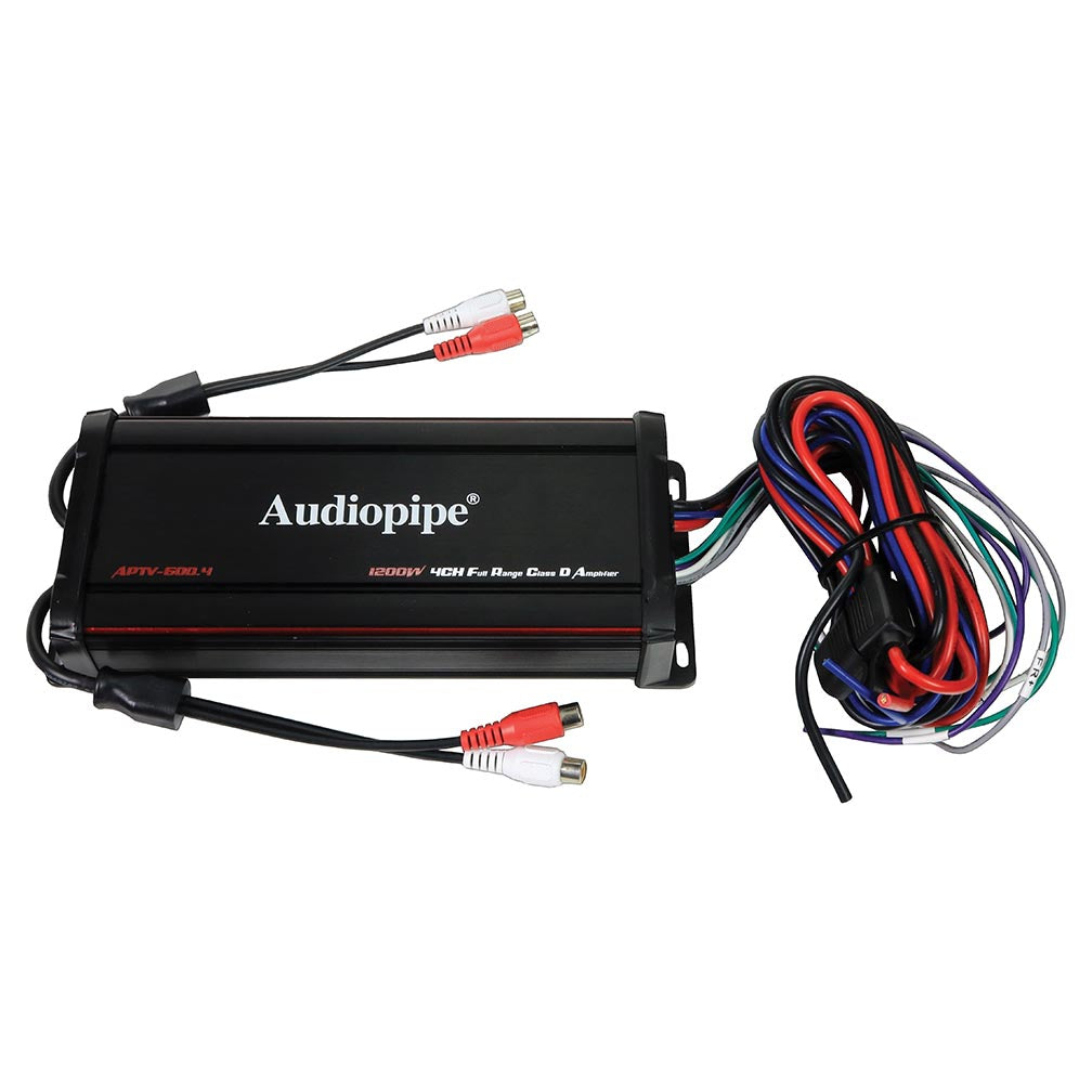 Audiopipe APTV6004 Marine 4 Channel Amplifier 1200W Max