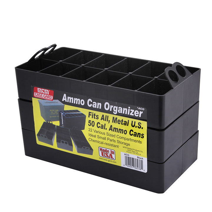 MTM ACO Ammo Can Organizer Insert - Sold as 3-Pack 22 compartments Black