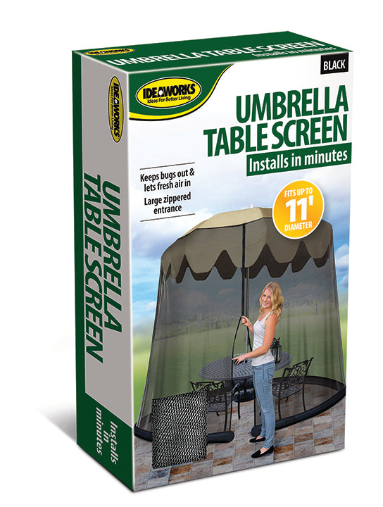 Ideaworks Outdoor 11 Foot Umbrella Table Screen Black