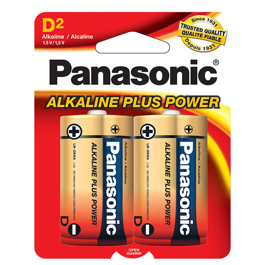 Panasonic AM1PA2B Alkaline Size D Plus Power (2-Pack)