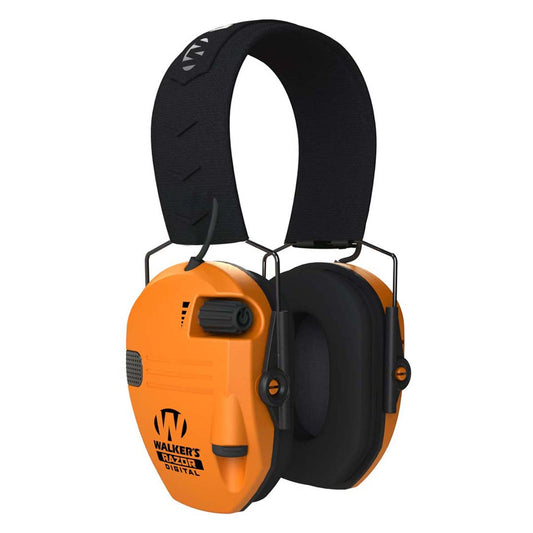 Walkers Safety GWPSFRSEMBLZ Razor Slim Electronic Muff  Blaze Orange