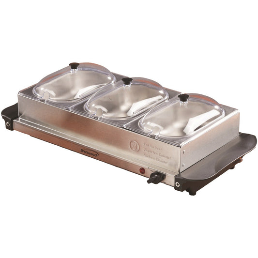 Brentwood Appl. BF-315 4.5Q 3-Pan Buffet Server & Warming Tray
