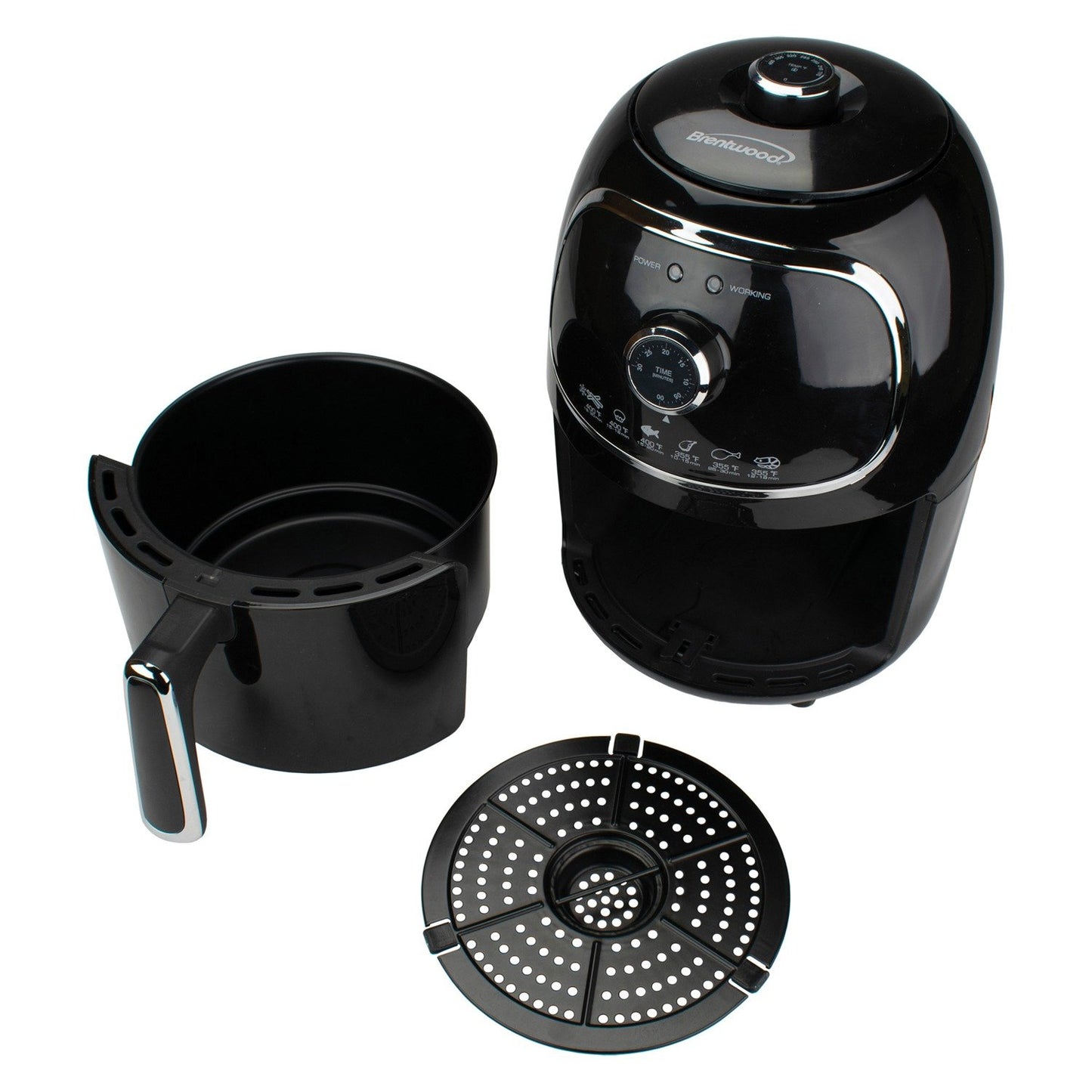 Brentwood Appl. AF-202BK 2-Quart Small Electric Air Fryer w/Timer & Temp Control