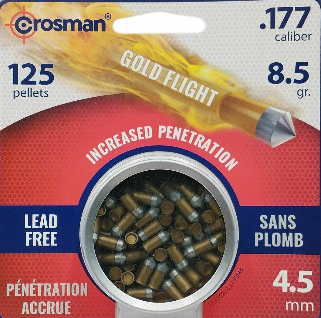 Crosman LF1785 Powershot Gold Flight Penetrator .177 Caliber 8.5 Grain 125 Count